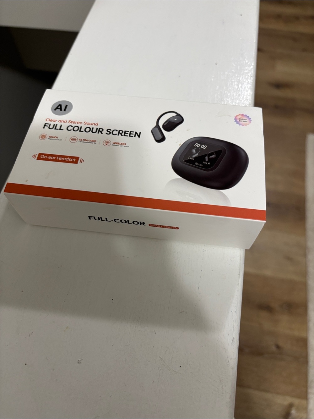 Full Colour Screen Wireless On-Ear Headset - Black